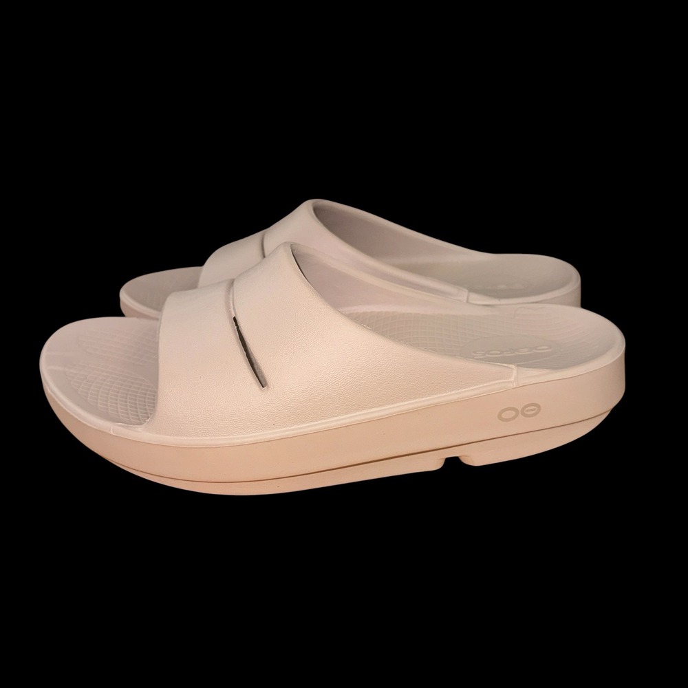 OOFOS OOahh Recovery Slide Sandal Womens 8 Mens 6 Pre-Owned Beige/Tan Orthopedic - Picture 12 of 13